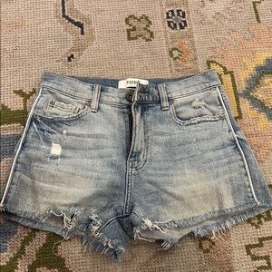 Pistola Blue Distressed Jean Shorts High-Waisted